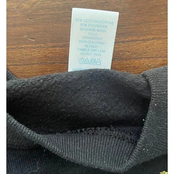 Tultex Sweats Appeals Vtg Black Pullover Rose Floral Size Large Made In USA - Picture 10 of 10